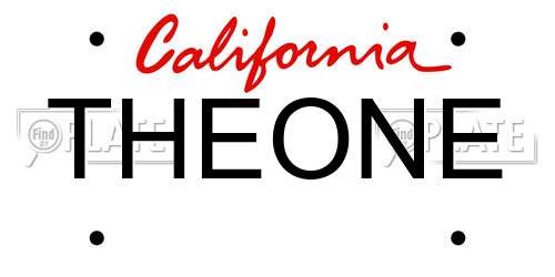 THEONE California License Plate