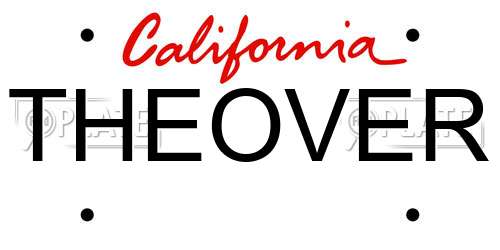 THEOVER California License Plate