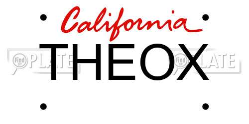 THEOX California License Plate