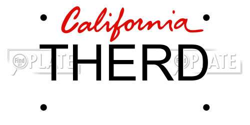THERD California License Plate