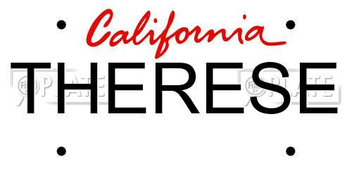 THERESE California License Plate