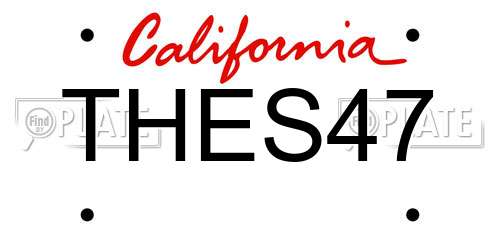 THES47 California License Plate