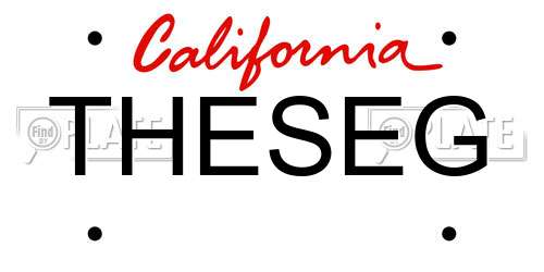 THESEG California License Plate