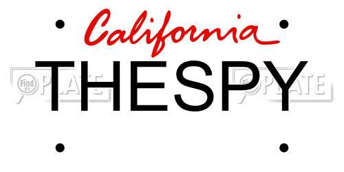 THESPY California License Plate