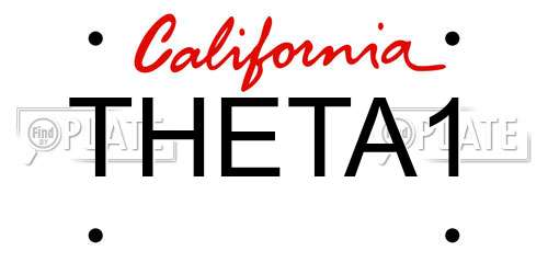 THETA1 California License Plate