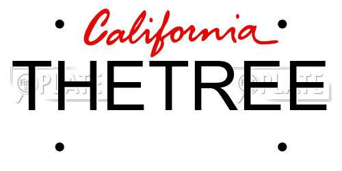 THETREE California License Plate