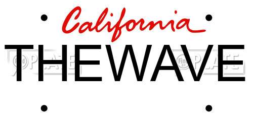 THEWAVE California License Plate