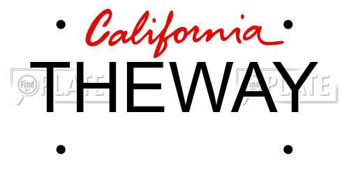 THEWAY California License Plate