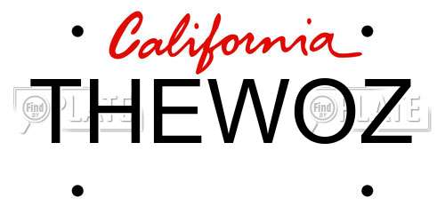 THEWOZ California License Plate