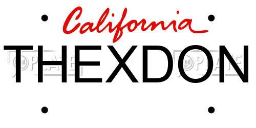 THEXDON California License Plate