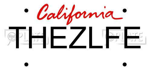THEZLFE California License Plate
