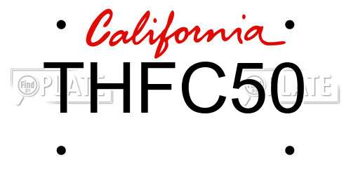THFC50 California License Plate