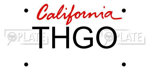 THGO California License Plate