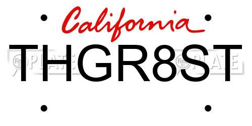 THGR8ST California License Plate