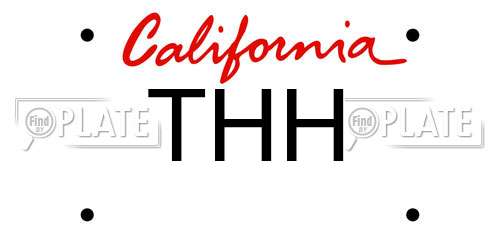THH California License Plate