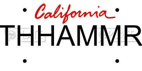 THHAMMR California License Plate