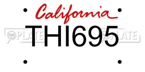 THI695 California License Plate