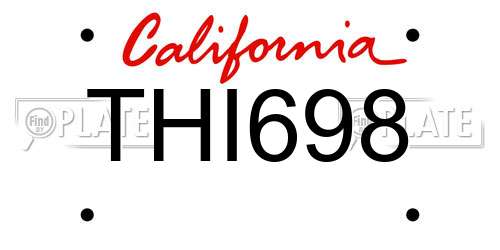 THI698 California License Plate