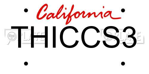 THICCS3 California License Plate