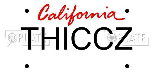 THICCZ California License Plate