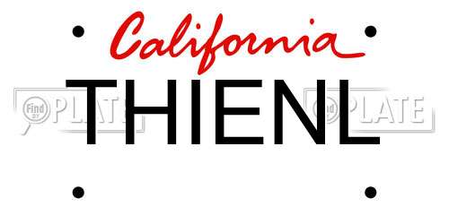 THIENL California License Plate
