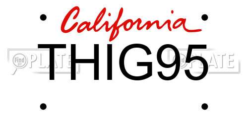 THIG95 California License Plate