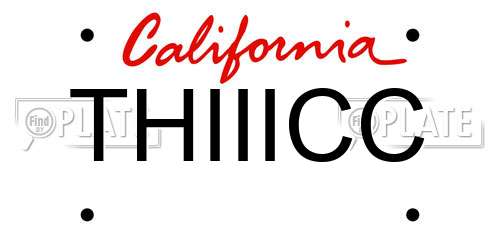 THIIICC California License Plate
