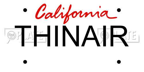 THINAIR California License Plate