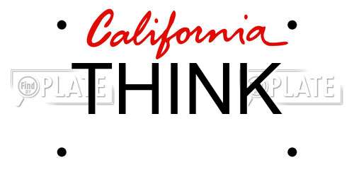 THINK California License Plate