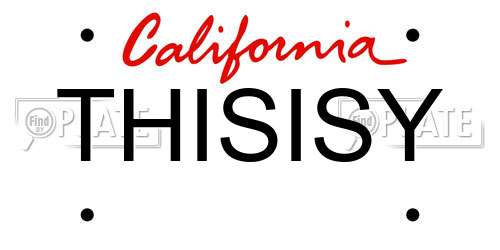 THISISY California License Plate