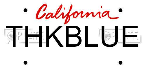 THKBLUE California License Plate