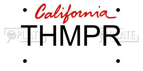 THMPR California License Plate