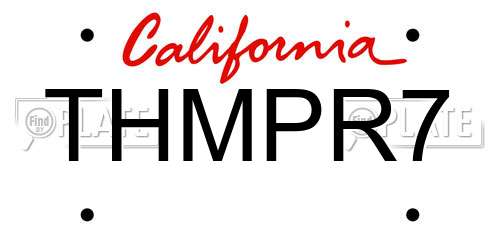THMPR7 California License Plate