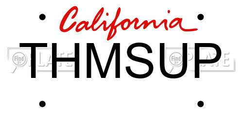 THMSUP California License Plate