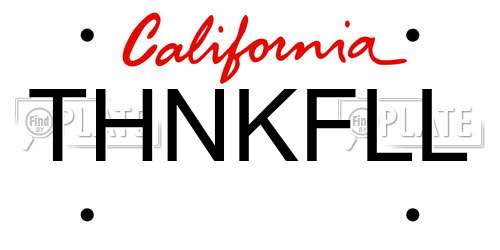 THNKFLL California License Plate