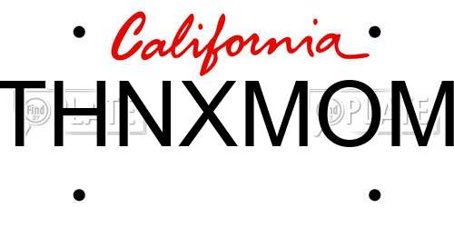 THNXMOM California License Plate