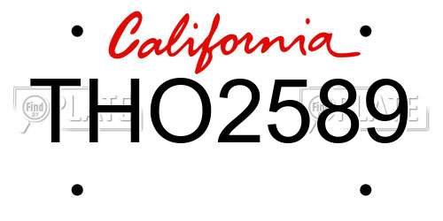 THO2589 California License Plate