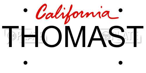THOMAST California License Plate