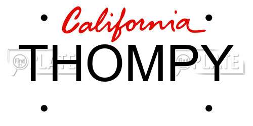 THOMPY California License Plate