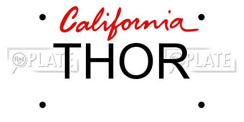 THOR California License Plate