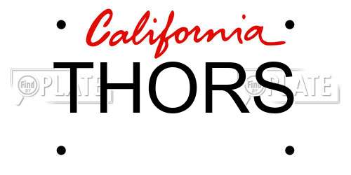THORS California License Plate