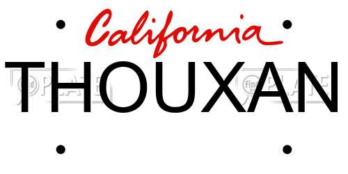 THOUXAN California License Plate