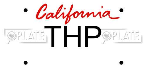 THP California License Plate