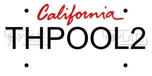 THPOOL2 California License Plate