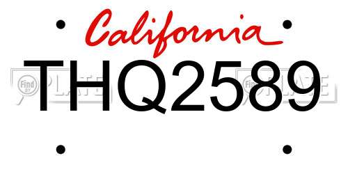 THQ2589 California License Plate