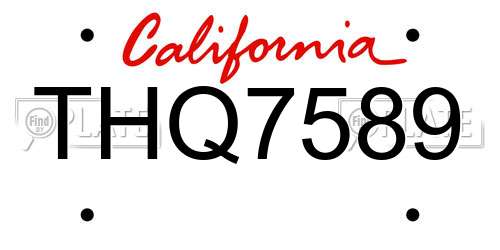 THQ7589 California License Plate