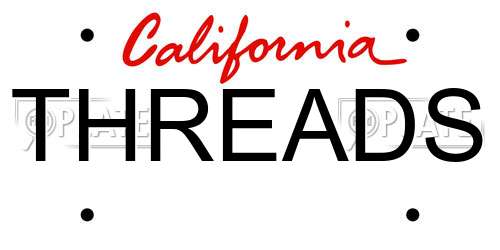 THREADS California License Plate