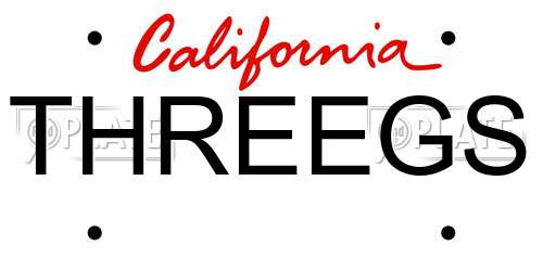 THREEGS California License Plate