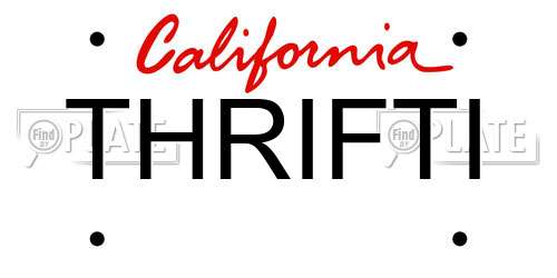 THRIFTI California License Plate