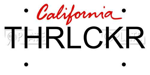 THRLCKR California License Plate